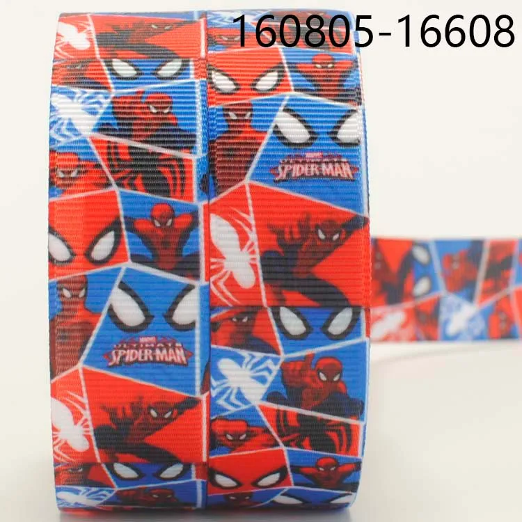 10yards-different sizes-lively cartoon spider-man ribbon printed Grosgrain ribbon