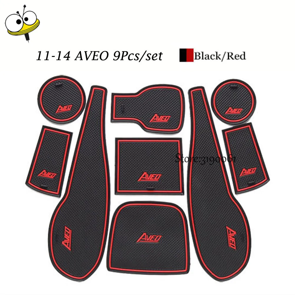 

Left Drive Accessories Rubber Auto Luminous Slot Door Pad Anti-Slip Cup Holder Mat Cushion For Chevrolet Chevy 2011-2014 AVEO