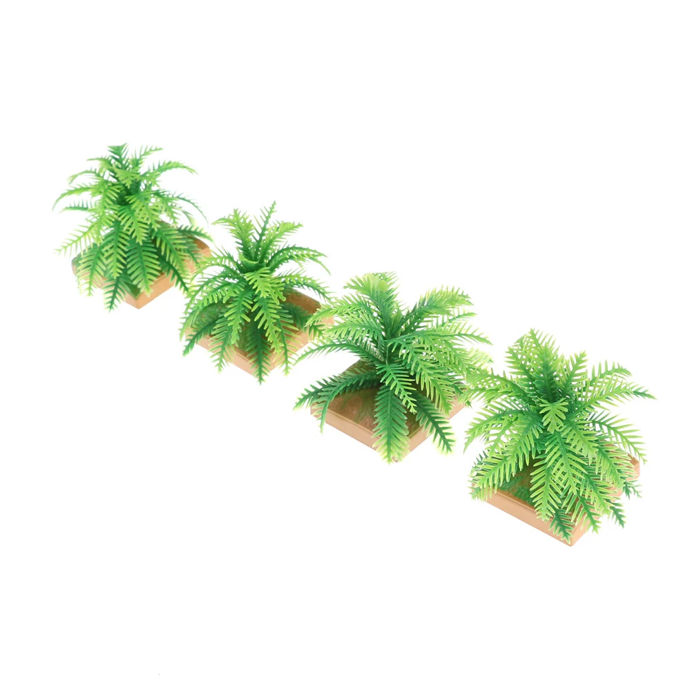 2PCS Miniature Plant Model Simulation Imitative Tree Shrub+Base Pedestal For Sand Table Building Architectural 8.5*5.5CM | Игрушки и
