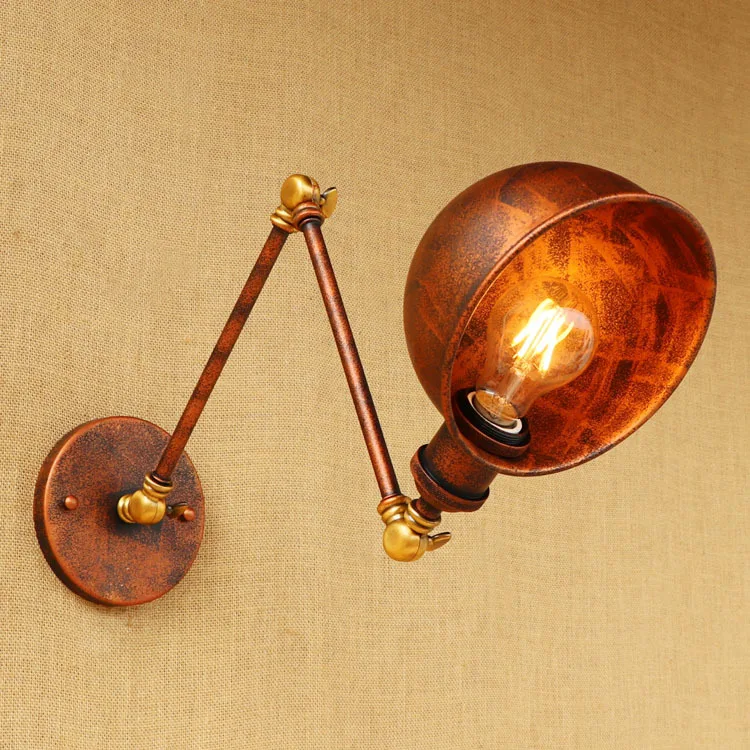 Folding Wall Lamp Arm Mounted Kitchen Sconces Vintage Light Long Luminaire Lampe Iron Art Rh Creative Rust Color Bar Shop | Освещение