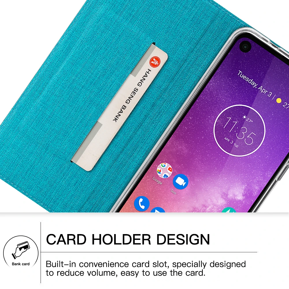 Винтажный тканевый чехол-книжка для Motorola Moto One Vision, кошелек с отделением для карт, магнитный чехол-книжка для Motorola Moto One Vision