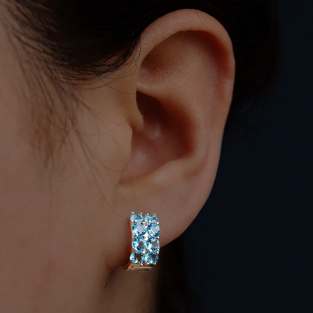 

MIARA.L Zircon and Simple Color Zircon Hoop Earrings for Girls