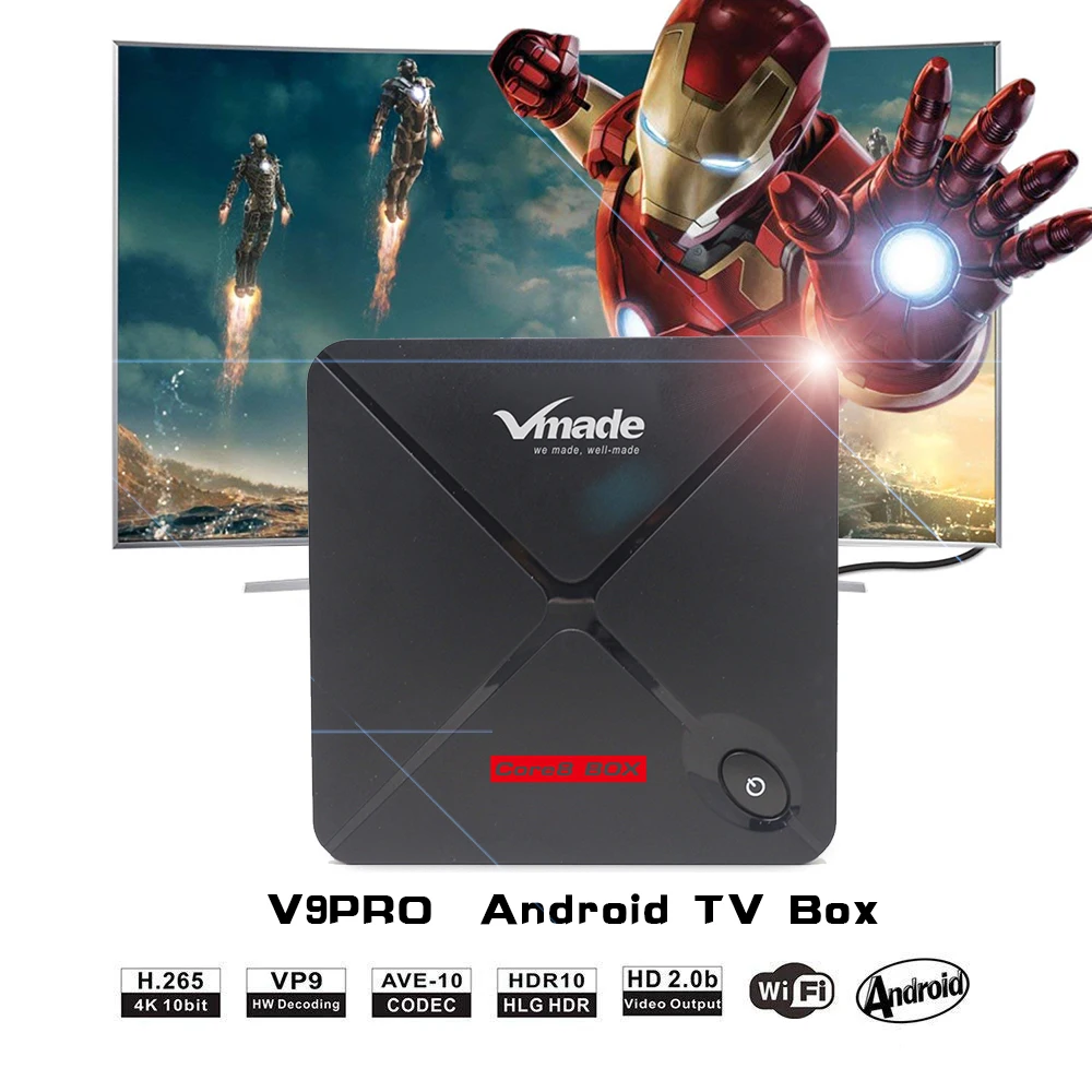 Vmade V9 PRO ТВ приставка Android 7,1 Восьмиядерный Amlogic S912 Bluetooth 4,2 H.265 MPEG-4 2 Гб 16 Гб Поддержка YouTube Smart Android ТВ приставка