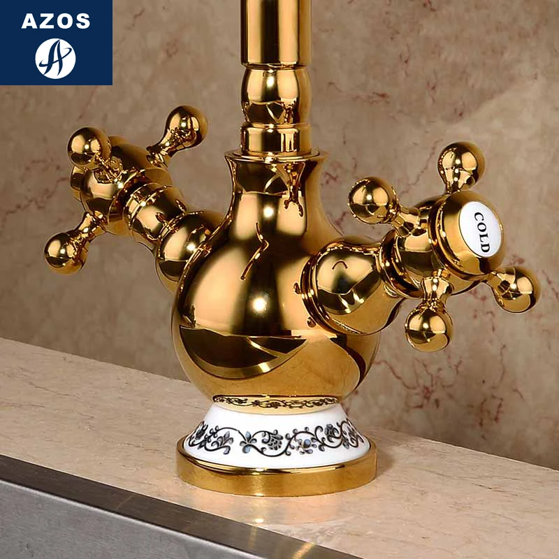 Azos Under Counter Basin Faucet Soft Brass Chrome Cold and Hot Switch Bathroom Bathing Shower Room Round MPDKF18 | Обустройство дома