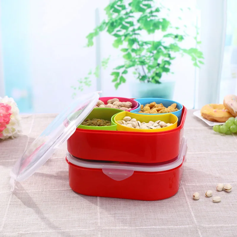 Пластиковые Съемные Контейнеры для сухофруктов 4 отделения|storage box kitchen|box kitchenkitchen