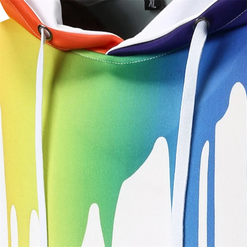 2018 Men's casual hoodies &ampsweatshirt brand men winter autumn new fashion 3D irregular ink printing Hoodies coat M-3XL size | Мужская