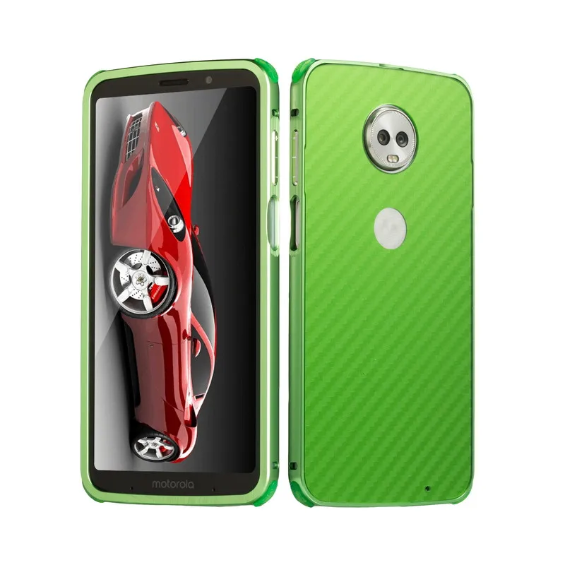 Green Роскошный металлический бампер, Жесткий Чехол для Motorola MOTO Z3 Play Z2 Force 2в1, чехол из углеродного волокна для MOTO Z2 Play X4, чехол - Цвет: Green