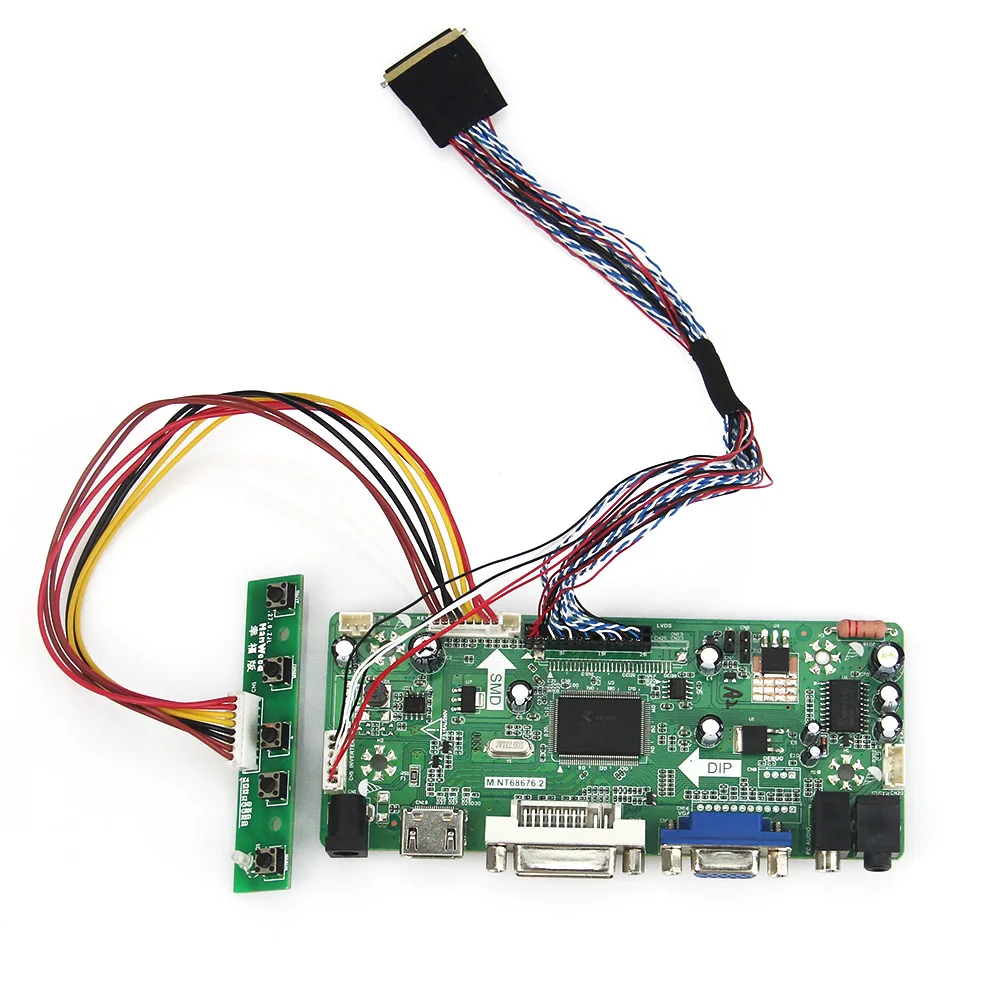 

M.NT68676 плата драйвера ЖК светодиодный одного контроллера (HDMI + VGA + DVI + аудио) для B173RW01 V0 1600x900 LVDS монитора повторного использования ноутбука