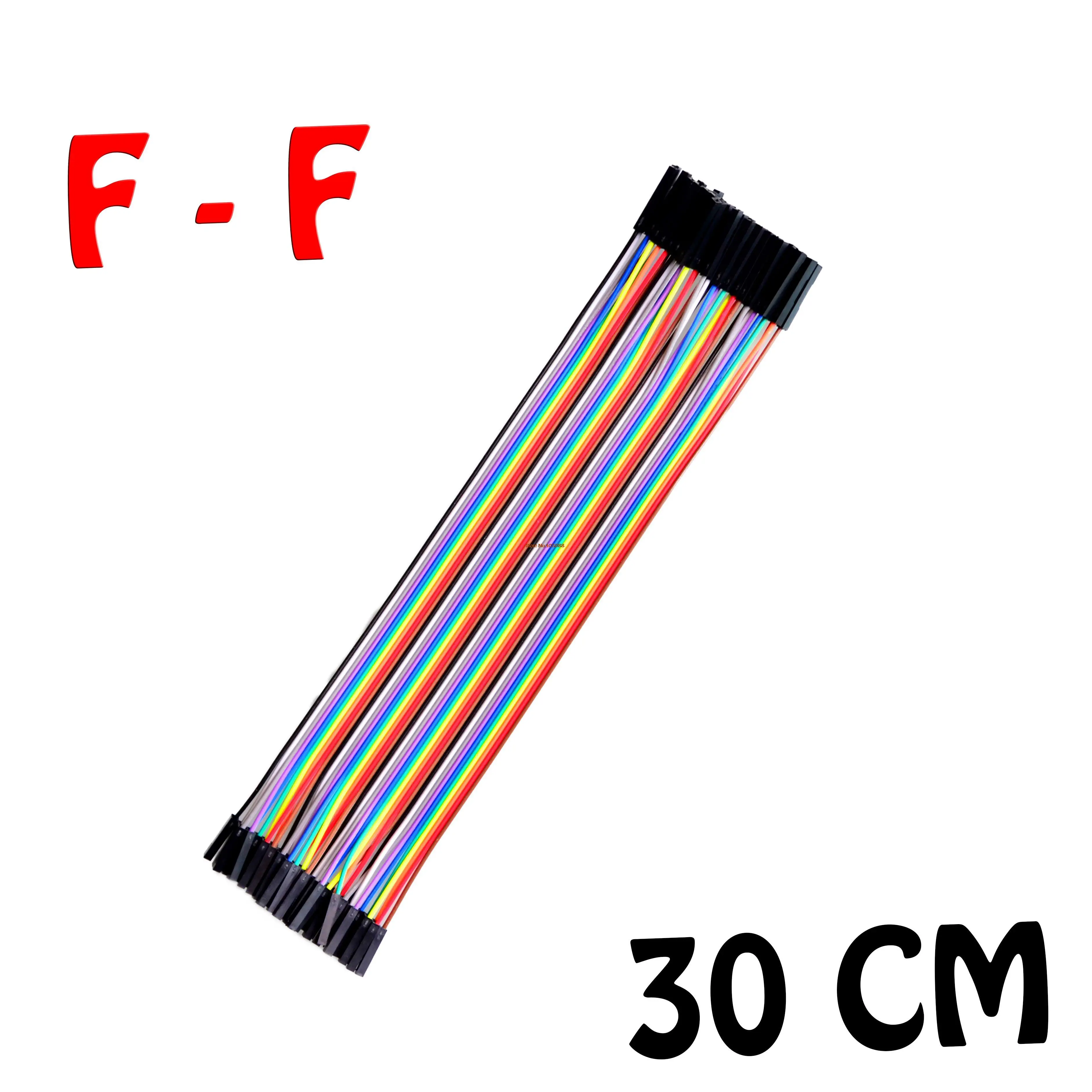 【AH ROBOT】40pcs/lot 30cm 1p-1p Famale to Female jumper wire Dupont cable for Breadboard | Электронные компоненты и