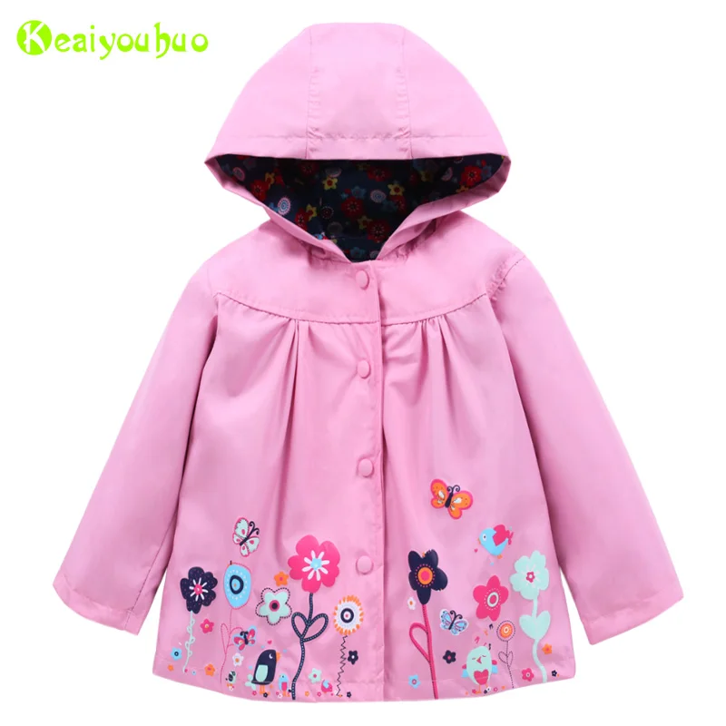 Фото Куртка для маленьких девочек KEAIYOUHUO весна 2020 Цветочная куртка дождевик верхняя