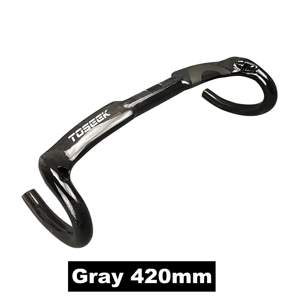 Gray 420mm Toseek углеродное волокно руль велосипеда изогнутый руль велосипеда для шоссейного велосипеда горный велосипед 400/420/440 мм 31,8 мм - Цвет: Gray 420mm