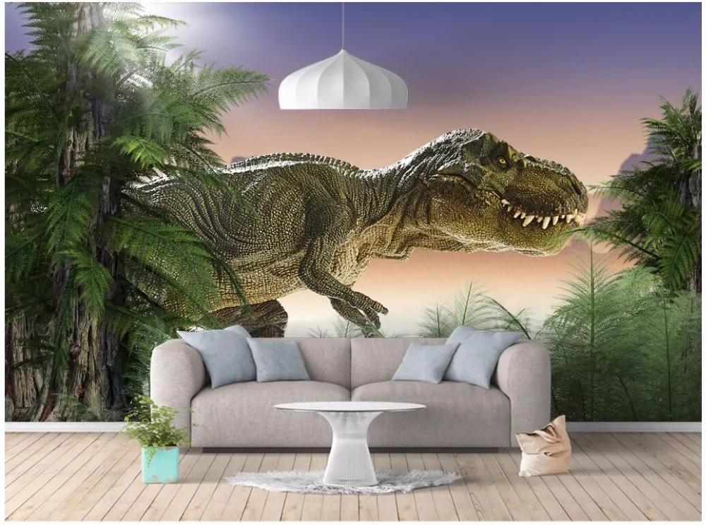 Фотообои на заказ 3d фотообои Европейский лес динозавр фон настенная живопись