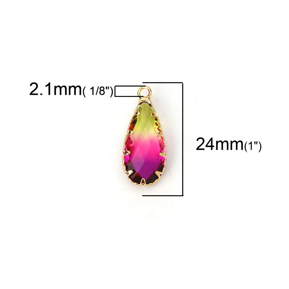 DoreenBeads подвески из меди и стекла золотые красные зеленые красочные граненые