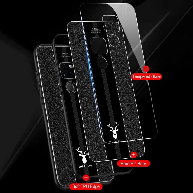 Для huawei mate 20 Pro Чехол с кожаной текстурой для X Porsche дизайн стеклянная крышка RS |