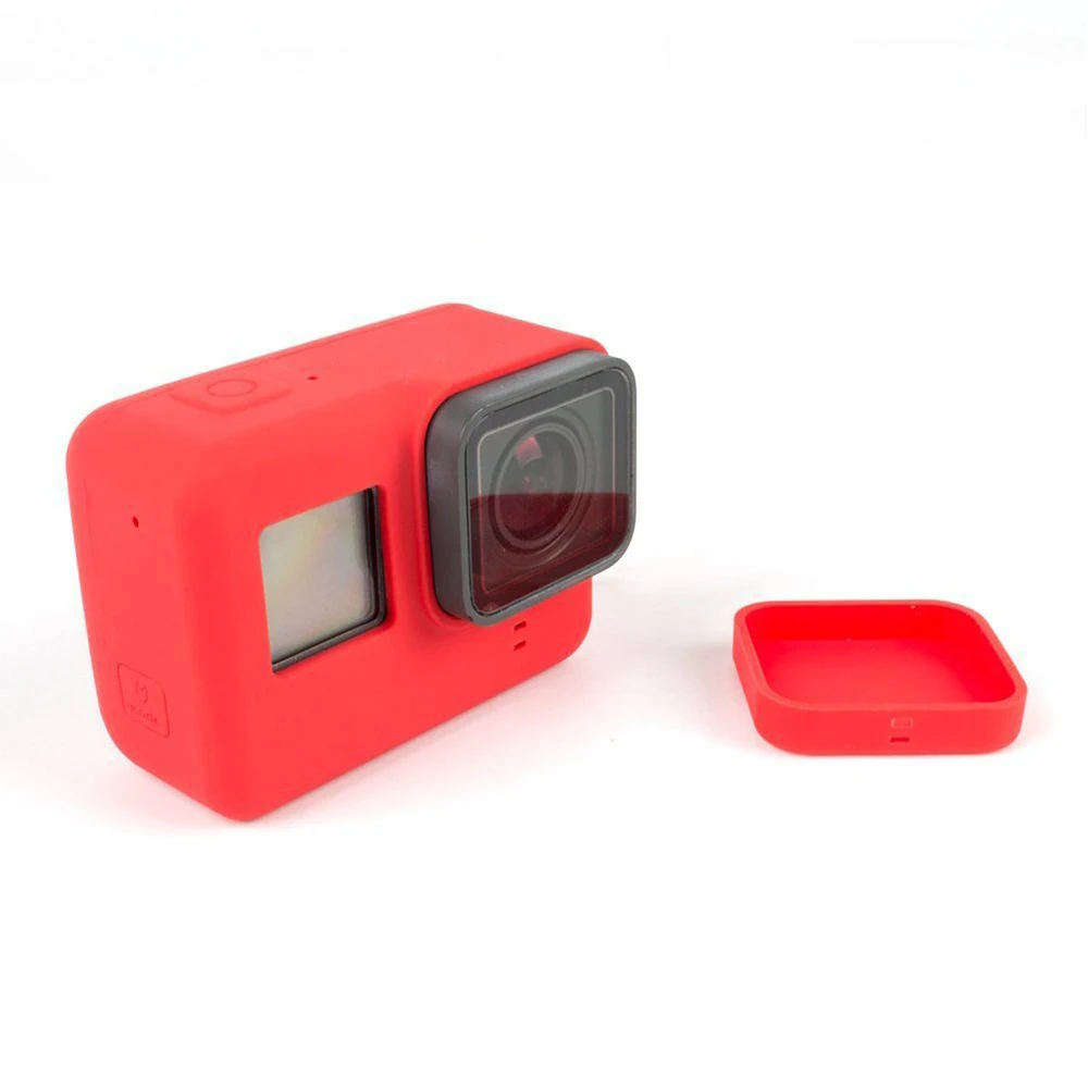 For Go Pro Accessories Action Camera Case Protective Silicone Skin +Lens Cap cover for GoPro Hero 5 Black 6 | Электроника