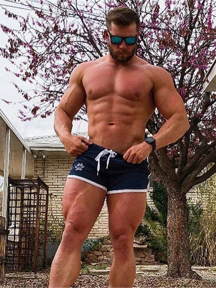 Мужские быстросохнущие шорты с сеткой однотонные спортивные для фитнеса