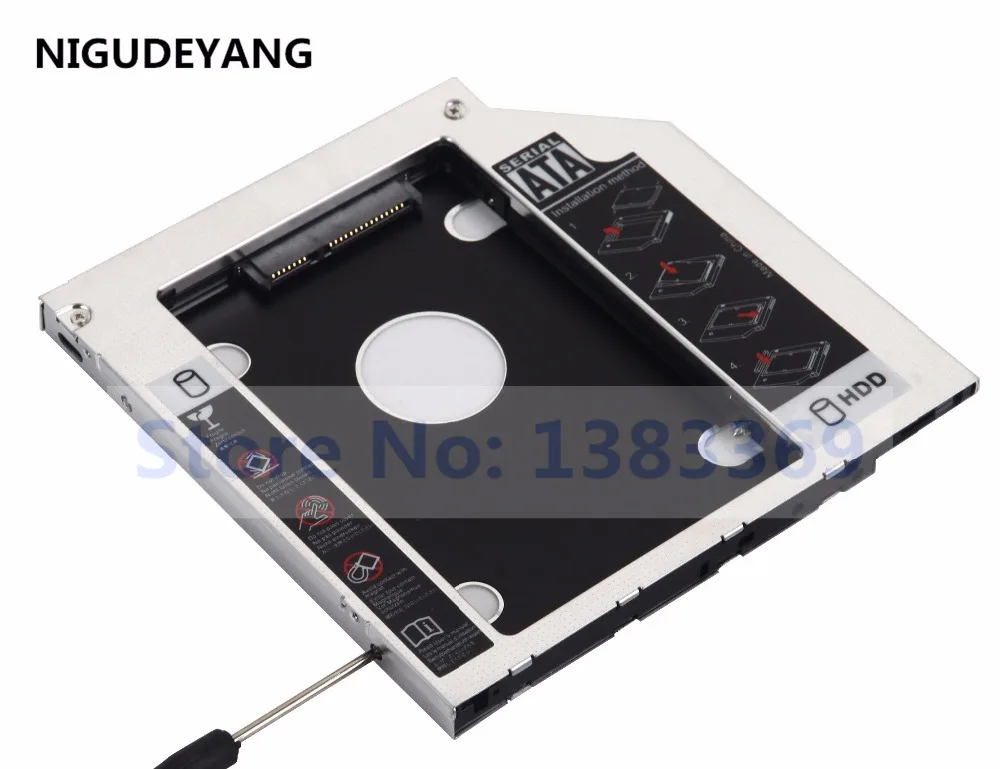 

NIGUDEYANG 2nd Hard Drive HDD SSD SATA Caddy Adapter For ASUS X550VB X550VC X550VL DA-8A5SH