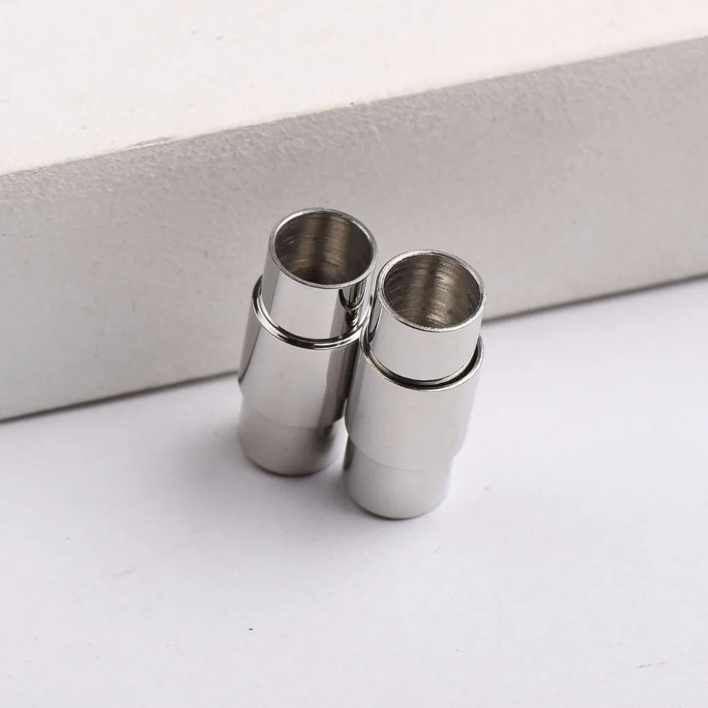 

reidgaller 5sets stainless steel barrel magnetic clasps for 6mm leather bracelets diy jewelry end cap connector findings