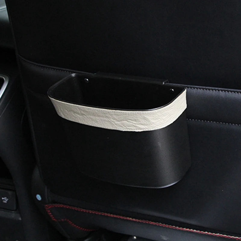 

Leather Car Trash Multifunction car organizer Can be hung on the door Side fashion Storage bucket car accessories interior