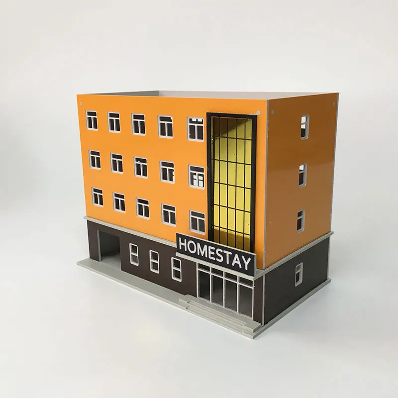 

DIY 1/150 N масштаб Оранжевый B & B отель универсальная модель поезд Строительный песок стол сцена пластиковая Сборка строительный комплект