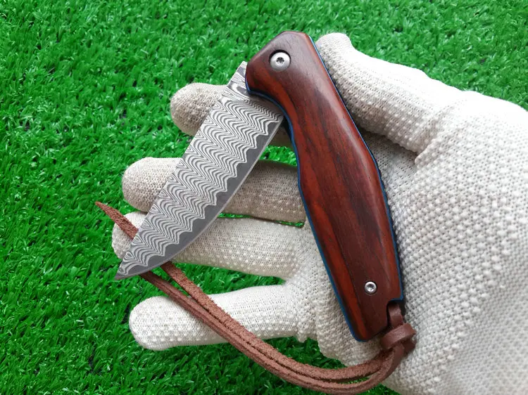 Дамасский стальной складной нож для очистки Коллекционные ножи|folding paring knife|paring