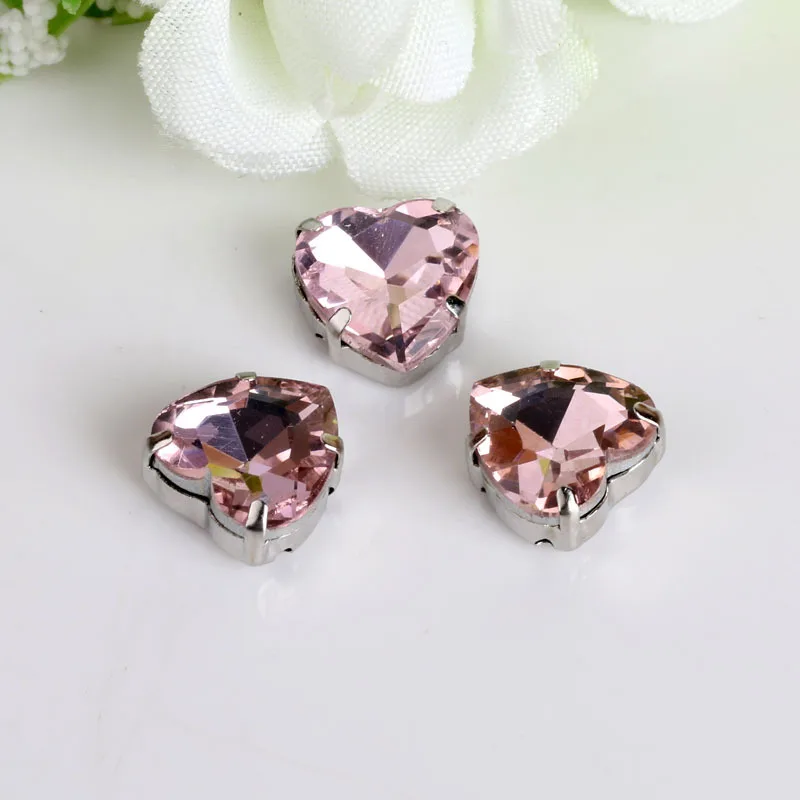 10 мм 5 шт/пакет 11 видов цветов в форме сердца стеклянные хрустальные стразы ручная