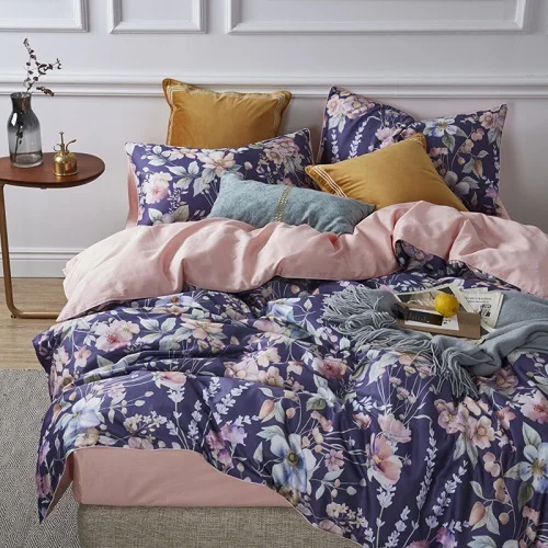 bedding set 2 Винтажный цветочный набор пододеяльников для пуховых одеял с птицами, много цветов, шелковистый Комплект постельного белья из египетского хлопка, простыня, подушка, shams queen King size - Цвет: bedding set 2