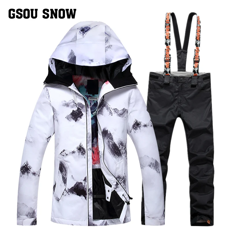 Женский лыжный костюм GSOU SNOW Single Double Board зимняя водонепроницаемая ветрозащитная
