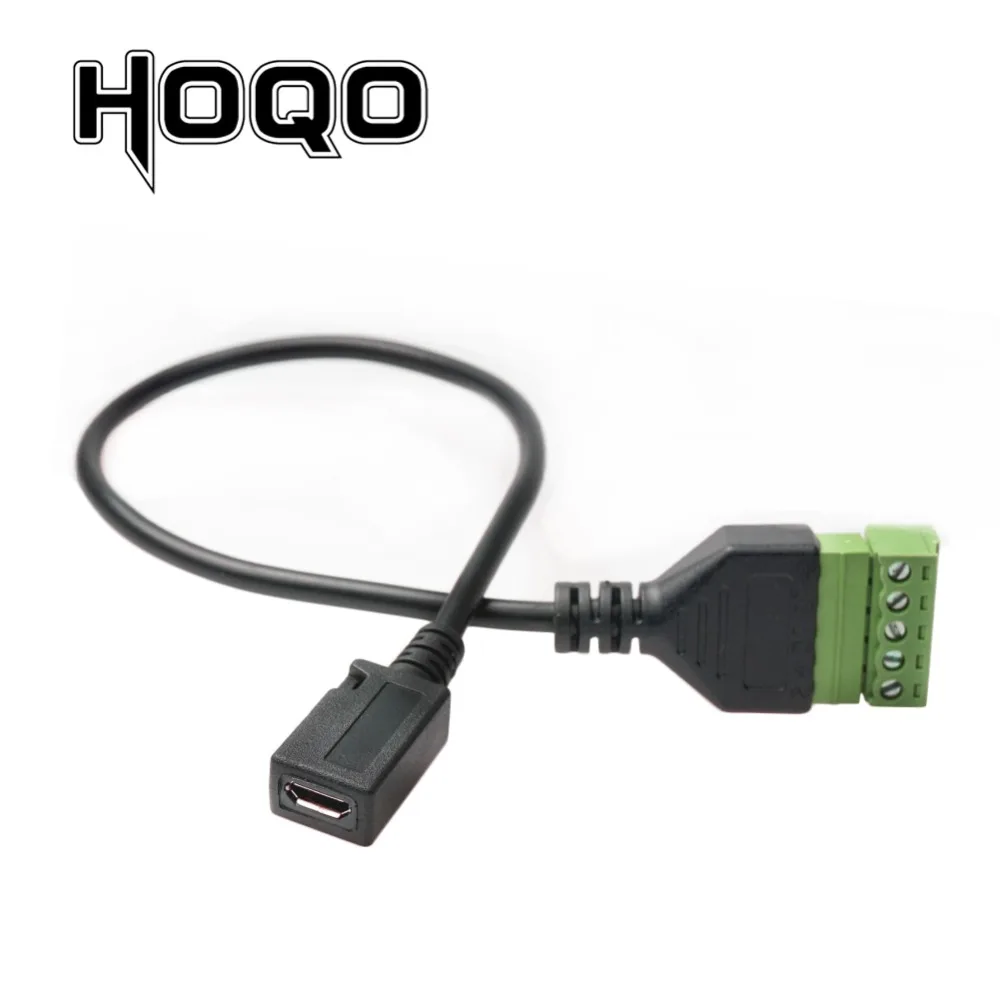 Микро USB мужчина до 5 Pin разъем с щит микро USB2.0 Тип К Винтовые клеммы штекер