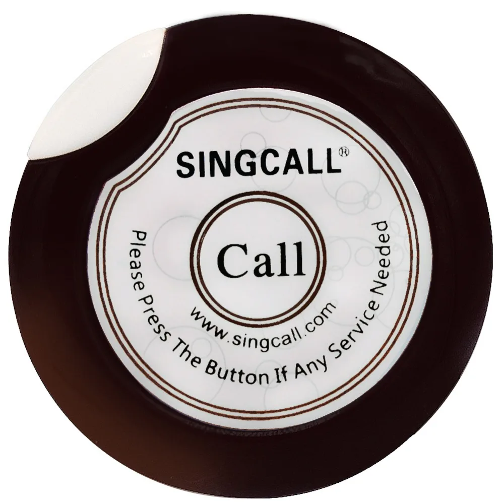 Беспроводная кнопка вызова SINGCALL ультратонкая белая для кафе ресторана APE700|call