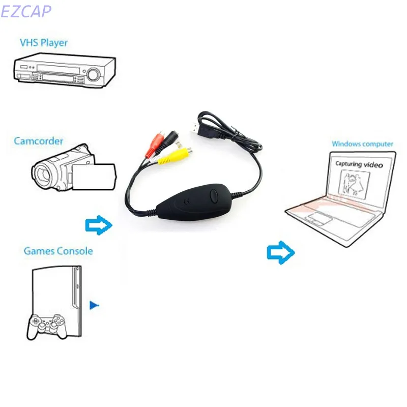 2017 Новый цифровой аналоговый видео конвертер захват аналогового от VHS Hi8