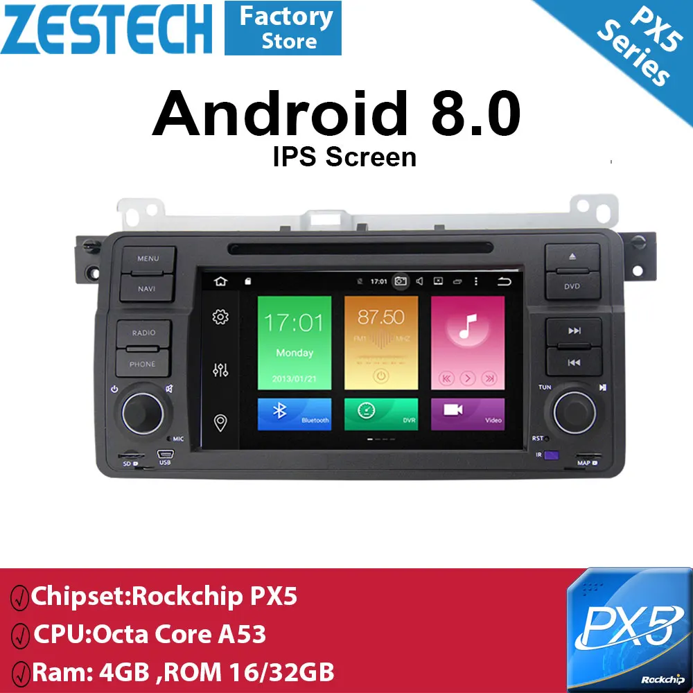Zetech android 8 0 2 din радио dvd-плеер для bmw e46 поддержка carplay Авторадио gps Видео