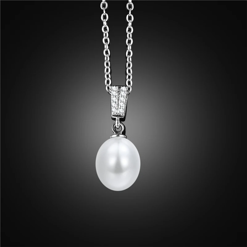 Jewelry Sets Pearl Pendant Necklace silver Color Earrings For Women pendant drop earrings White pearl jewelry 2018 | Украшения и