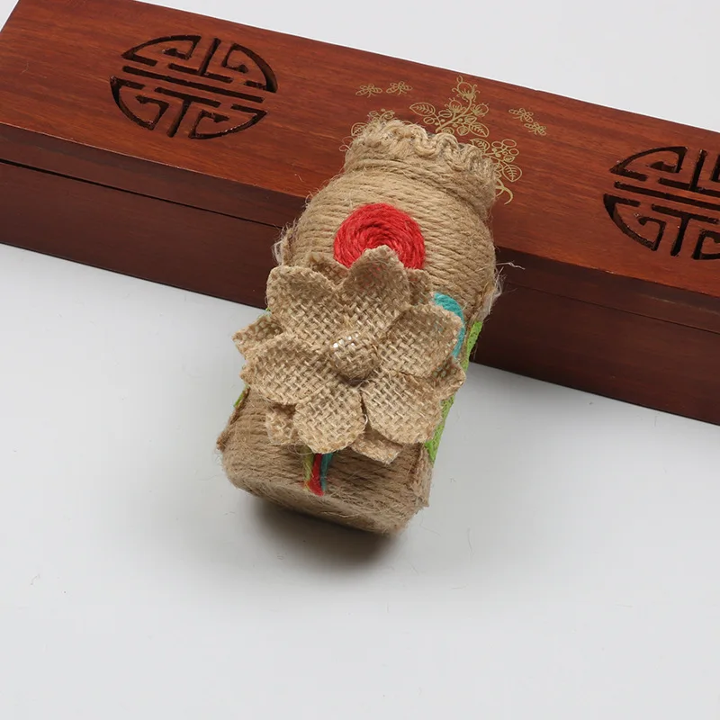 

12pcs Handmade Jute flower Burlap flower DIY craft supplies vintage Natural favor rustic wedding decoration centerpieces