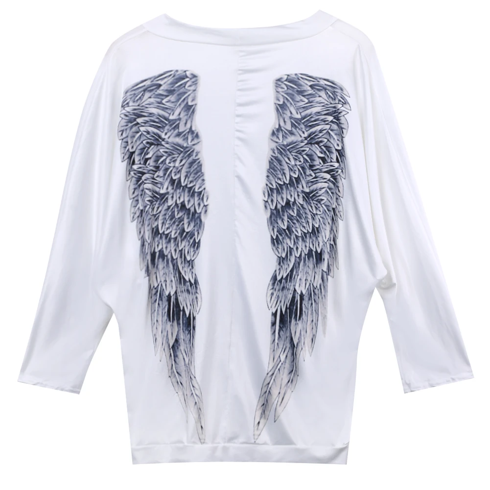 Осень 2015 женский кардиган с принтом крыльев Ангела на спине пальто свободного