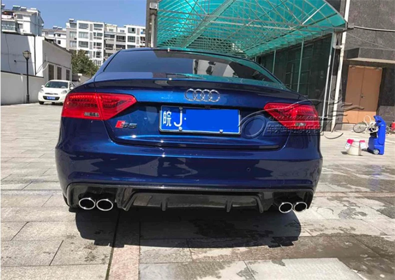 Для Audi A5 S5 Sportback 2008- углеродное волокно задний спойлер высокое качество автомобильный бампер диффузор авто аксессуары