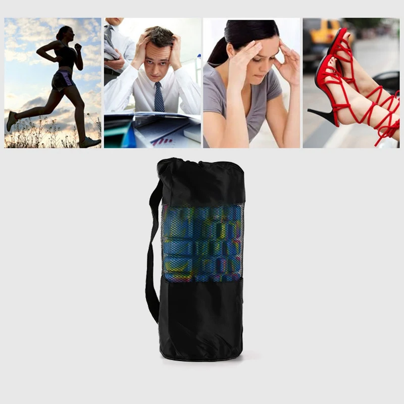 

Yoga Mesh Bag Carrier Gym Fitness Tool For Foam Roller Yoga Accessories Adjustable Strap Drawstring Bags