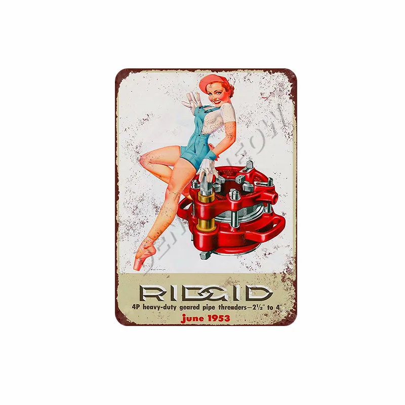 Что хороший залив бензин Винтаж Pin Up Девушка металлическая жестяная вывеска самолет мотоцикл плакат настенный налет двигатель картина маслом Декор WY69