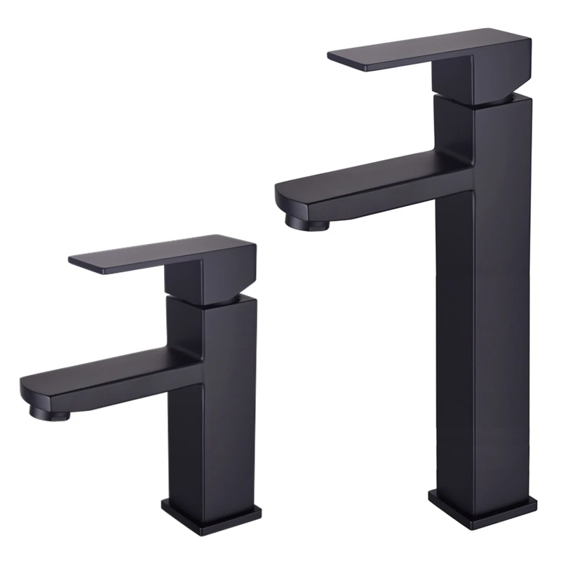 

BLACK color basin tap 304 stainless steel faucet Bathroom Sink Lavatory Basin Faucet / white color mixer tap BF001