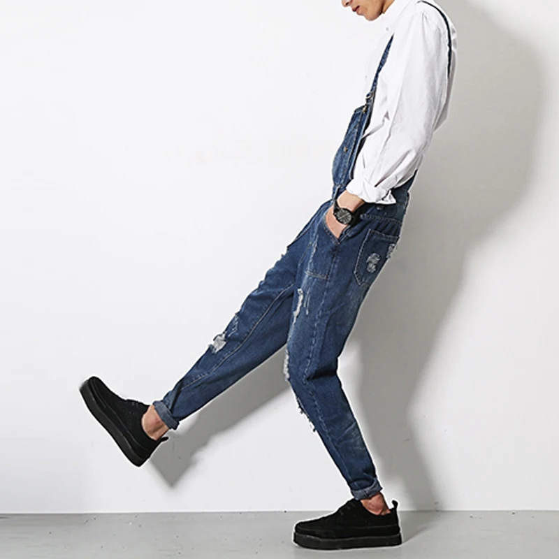 Мужская Мода Комбинезоны для девочек Брюки Slim Fit джинсовые штаны Мотобрюки