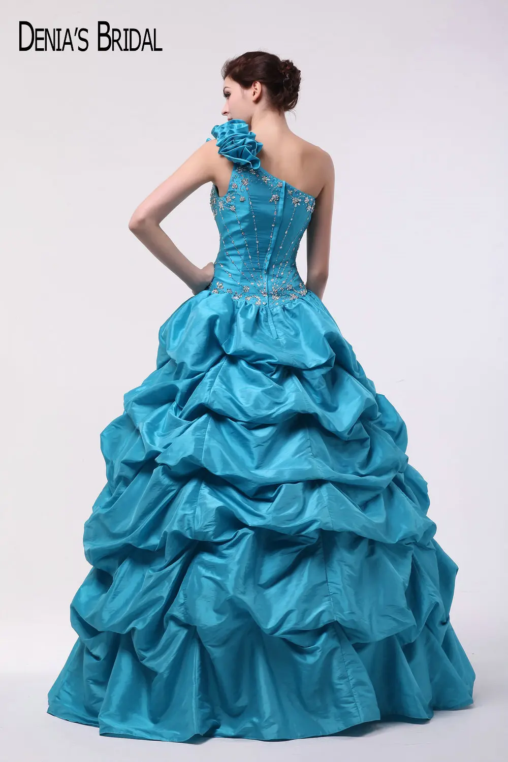 2017 Голубое Бальное Платье из Тафты вечерние платья с вырезом без бретелек