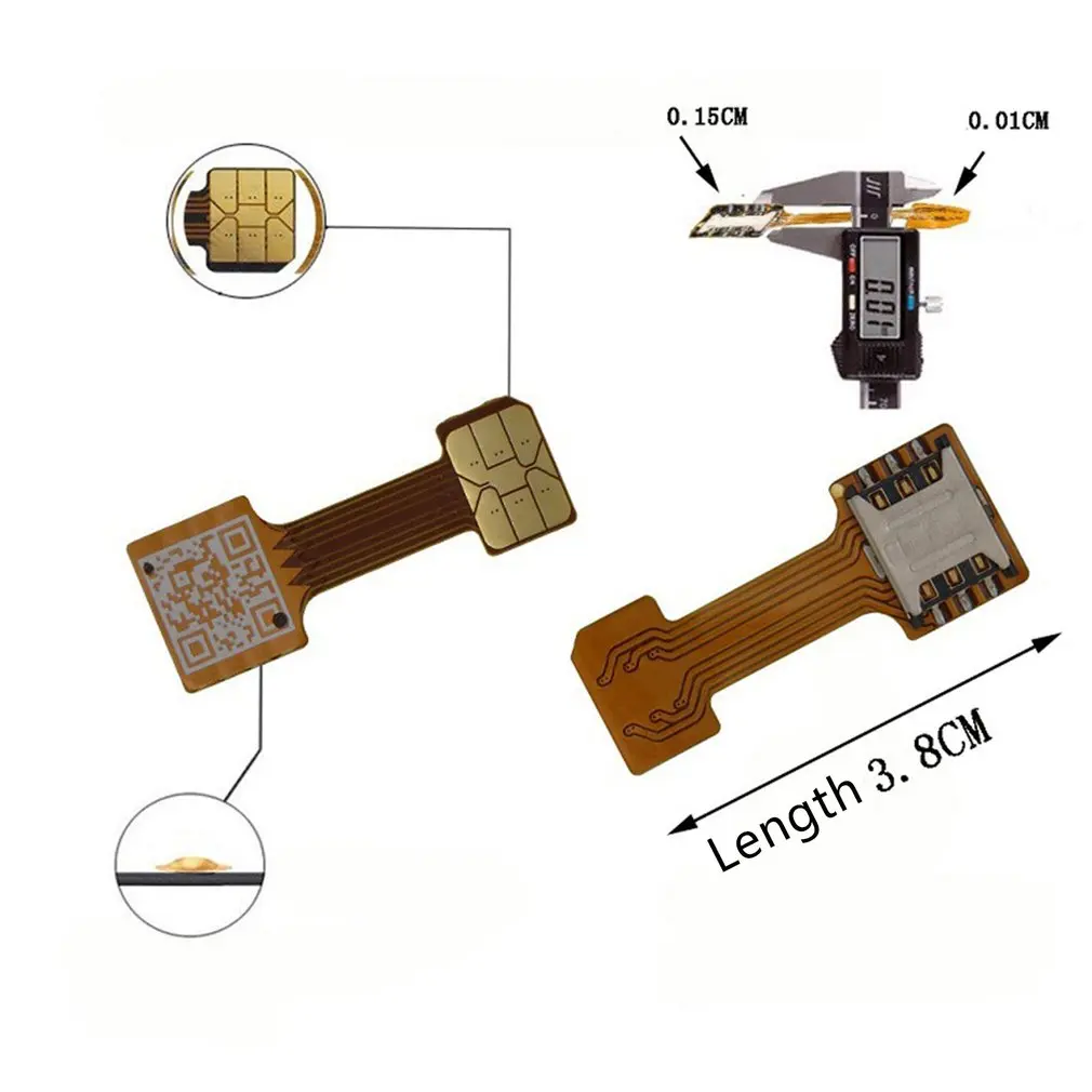 1 шт. Универсальный гибридный слот для SIM-карты адаптер двух SIM-карт