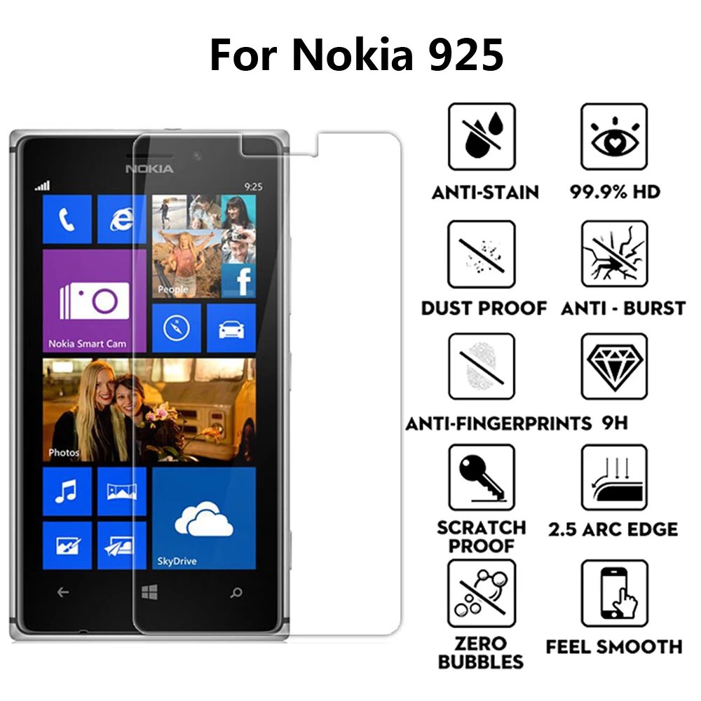 2 шт 9H Закаленное стекло Защитная пленка для экрана Microsoft Nokia Lumia 925T 925 N925|Защитные
