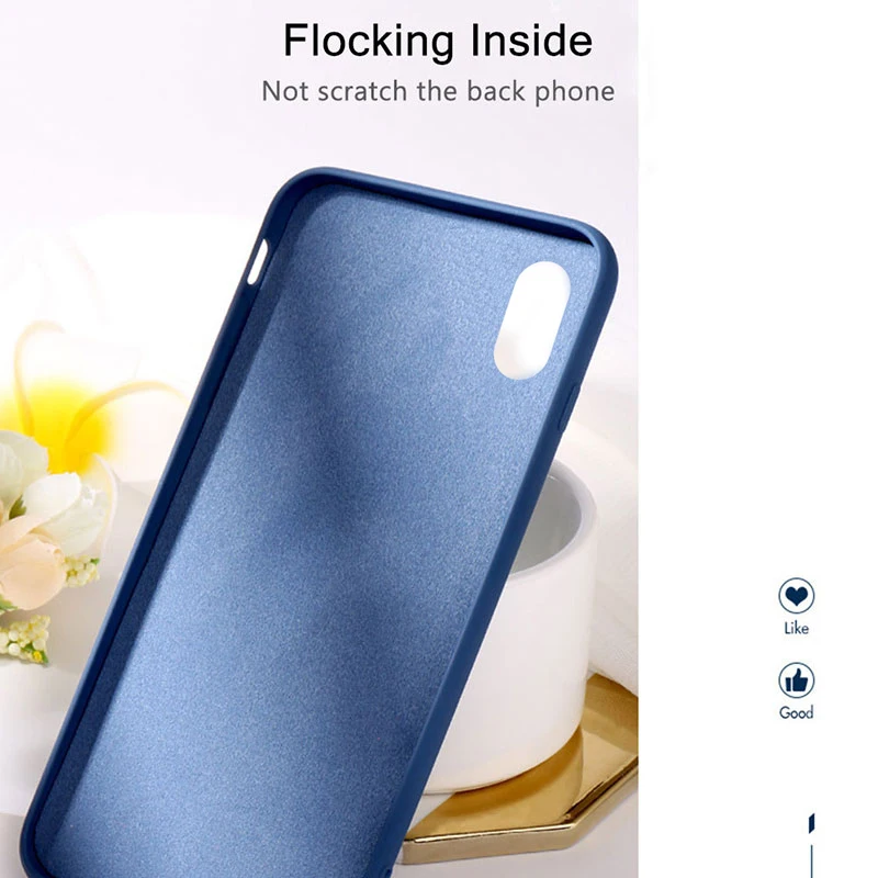 Keajor Phone Case For Iphone X XS XR Soft Liquid Silicone Bumper Fundas Baby Skin Back Cover Apple Max |
