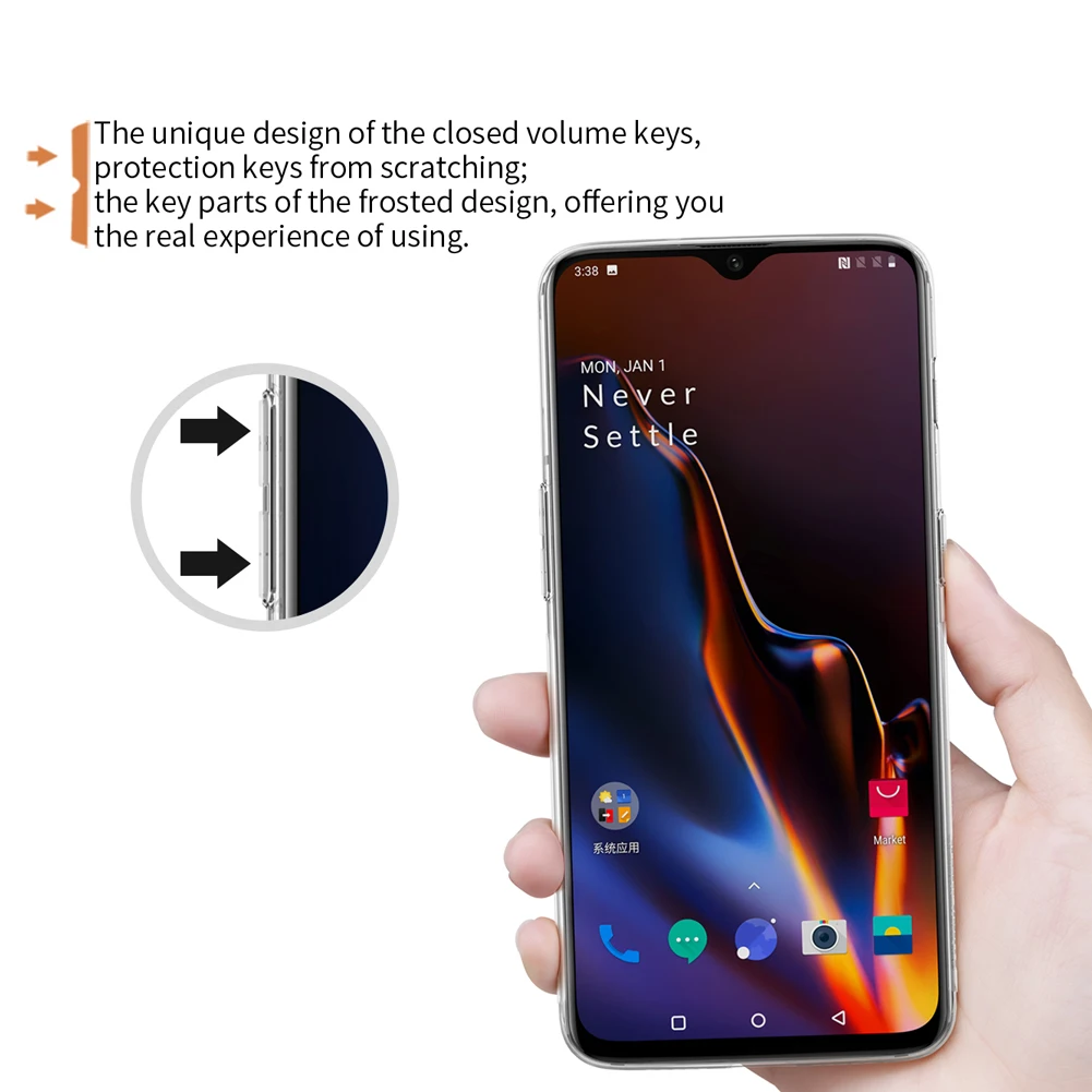 Для oneplus 6 т чехол Nillkin Nature прозрачный защитный с мягким силиконовым корпусом TPU