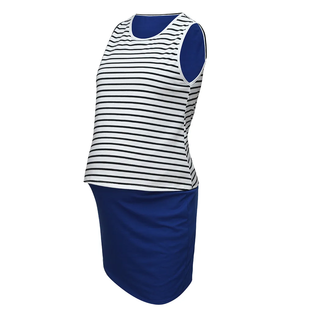 

Telotuny Dress Women's Maternity Pregnant Nursing Stripe Breastfeeding Summer Maternity Dresss Summer Pregnant Dress #42