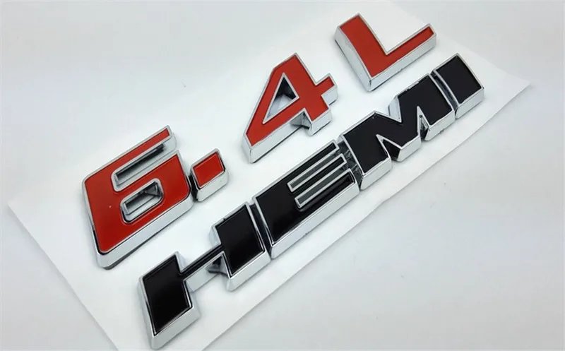Забавная наклейка для автомобилей 3D металла 6.4L HEMI наклейка с эмблемой автомобиля значок для Jeep Dodge Chrysler 6.4L SRT наклейка наклейки JDM