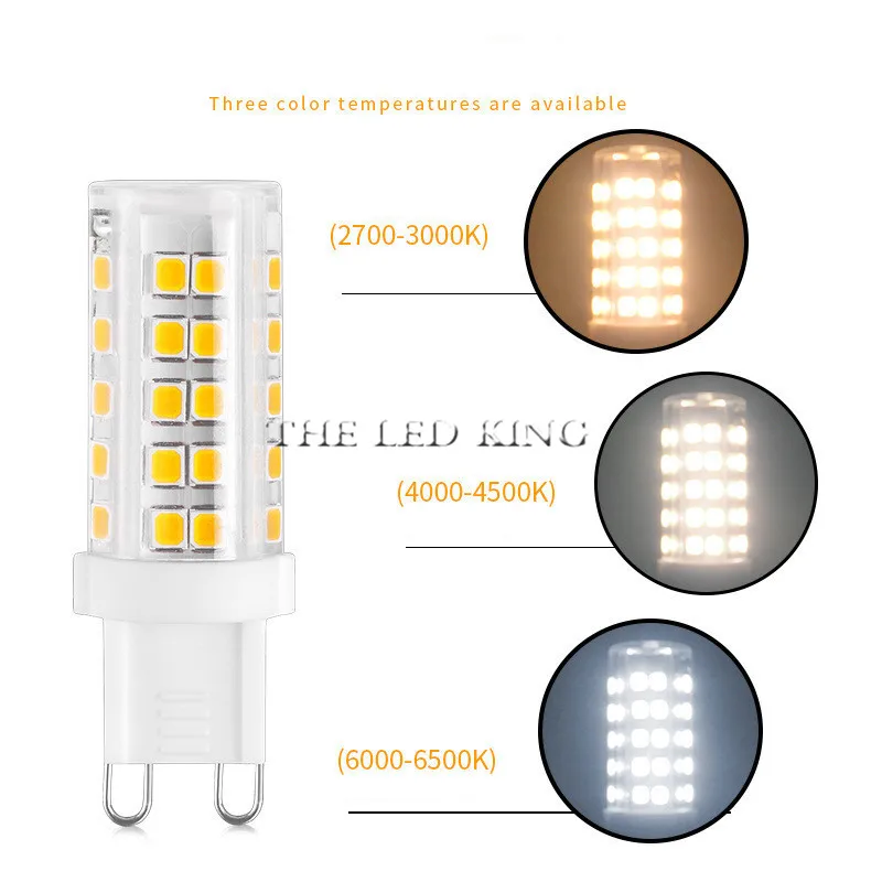 Керамическая светодиодная лампочка G9 220 В 7 Вт 9 12 15 2835 SMD миниатюрсветодиодный