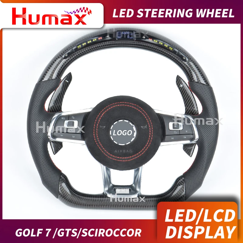 Настраиваемый светодиодный гоночный руль для golf 7 / CC ЖК дисплей с экраном|Рулевые