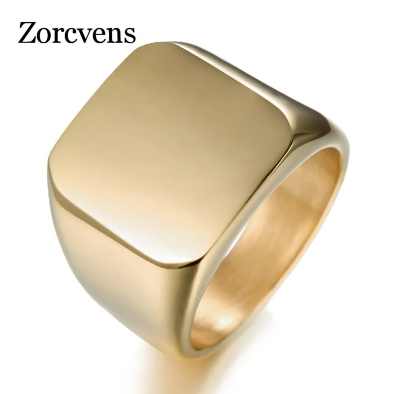 ZORCVENS новые модные полированные ювелирные изделия цельное кольцо из нержавеющей